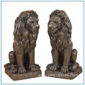 Life Size Bronze Sitting Lion Sculpture